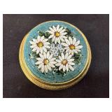 Vintage Mosaic Daisies Pin Marked Italy