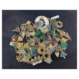 Assorted Christmas Pin Lot Approx 75 Pins