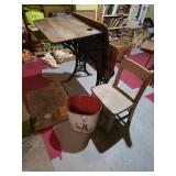 Children's Desk, Chair & Disney Trash Can