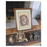 Lion Picture, Ceramic Lion, Lion Book Ends