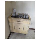 Vintage Dry Bar w/ Glassware