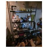 Metal Shelf & Contents