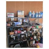 Metal Shelving Unit and Contents