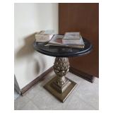 Vintage Pineapple Side Table w/ Books