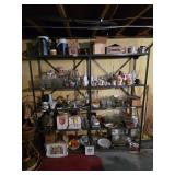 Metal Shelf & Contents