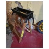 Wooden Step Stool & Newspaper Roller