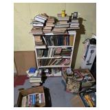 Book Case & Various Vintage Books