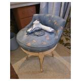 Wood / Fabric Vanity Chair & Hair Dryer
