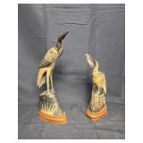Carved Buffalo Horn Bird Figures