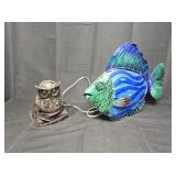Fish and Owl Lamps