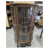 Antique Curved Glass China Cabinet