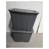 2 Plastic Bins With Lids