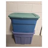 2 Plastic Bins With Lids