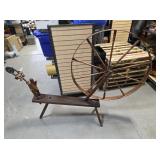 Antique Spinning Wheel, 1 Broken Leg