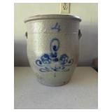 4 Gal Stoneware Crock w/ Floral Design