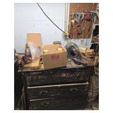 Wooden Dresser w/ Contents & Wall Contents