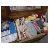 Box of Yarn / Crochet Items