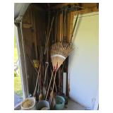Contents of Garage Corner (Garden Tools)