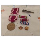 WWII Military Medal & Pins
