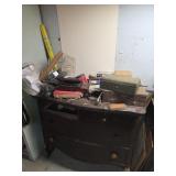Wooden Dresser w/ Contents