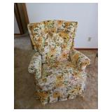 Vintage Floral Print Rocking Recliner