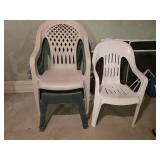 Plastic Outdoor Chairs (4)