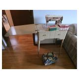 Singer Sewing Machine w/ Table and Accessories