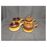 Stoneware Soup Crocks (4 w/ 2 lids)