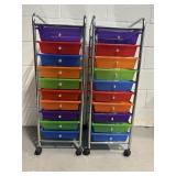 10 Drawer Multi Color Rolling Cart (2)