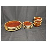 Vintage Hull Brown Drip Ovenproof Dish Set