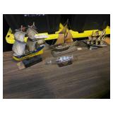 Four Model Ships Including Barnar & In Bottle