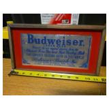 Budweiser Lager Beer Framed Advertising Sign