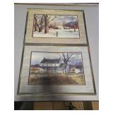 Ronald L. Byer Framed Rural Landscape Prints Pair