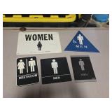 Five Restroom Signs, Men and Women