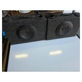 Pair Carpeted Enclosure Car Audio Box Speakers