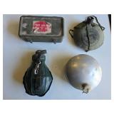 Military First Aid Kit and Canteen Lot, 4 Pieces