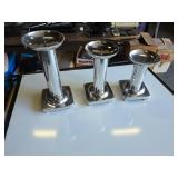 3 Aluminum Candle Holders Made in India