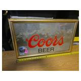 Coors Beer Mirrored Sign With Patriots Decal