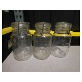 3 Atlas E-Z Seal Glass Canning Jars
