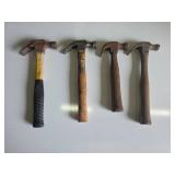 Four Mixed Claw Hammers