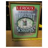 Leroux Triplemint Schnapps Bar Mirror Sign