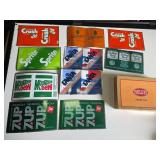 Vintage Soda and Beer Labels with Cigar Box