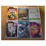 Six Nintendo Wii and Wii U Video Games Assortment