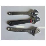 3 Adjustable Wrenches Mixed Brands