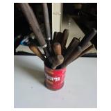 Wood Handle Metal Files in Folger's Can