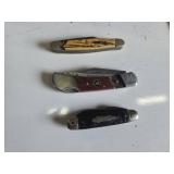Three Assorted Folding Pocket Knives