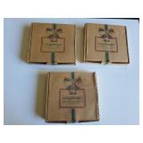 3 Longaberger American Holly Lunch Plates Boxed
