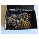 Costume Jewelry Lot in Black Box