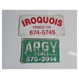 Metal Fence Company Advertising Signs