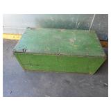 Green Painted Wooden Storage Chest 32x15x13 In